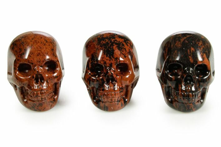 1.5" Polished Mahogany Obsidian Skulls - Photo 1
